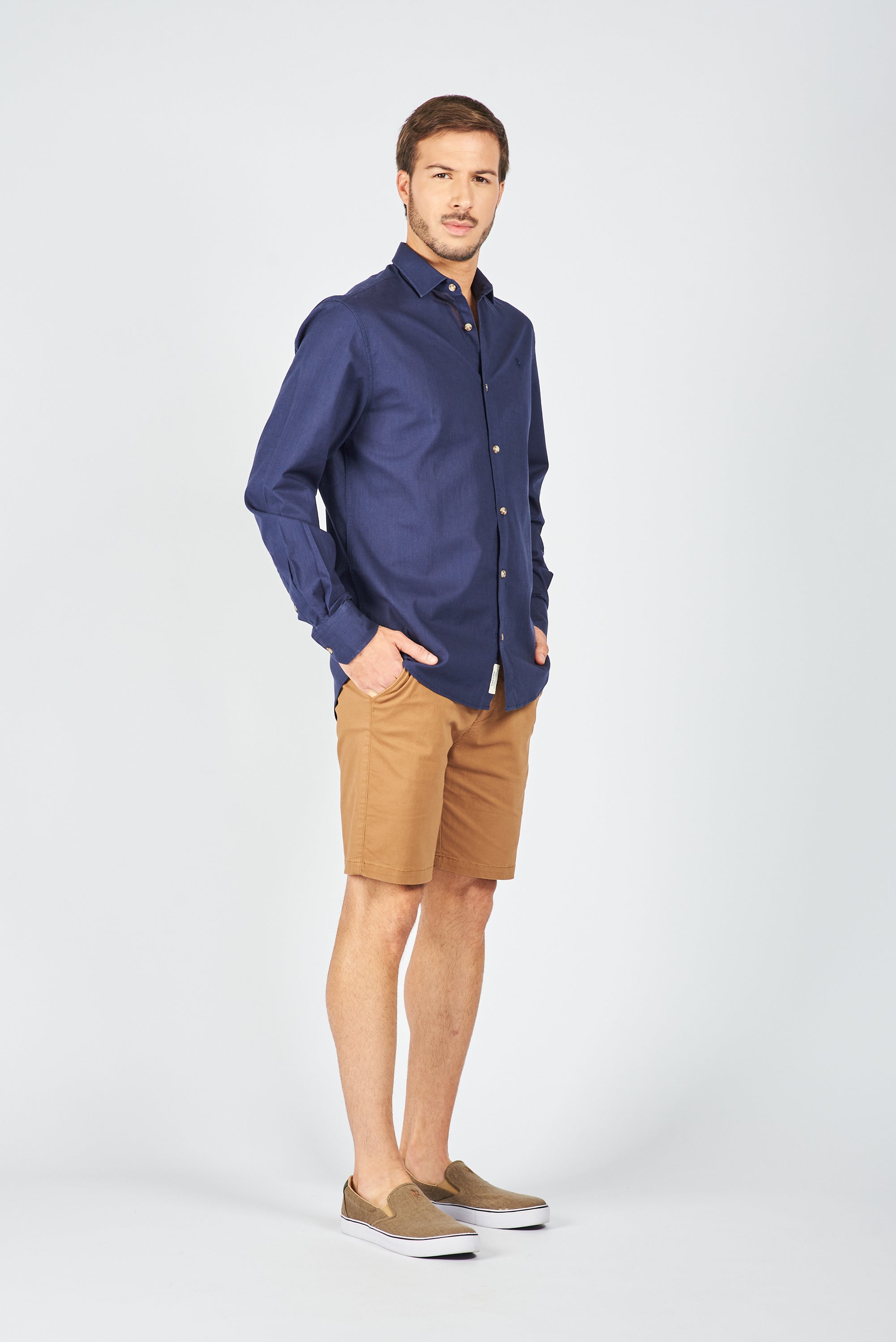 CAMISA MANGA LARGA CANNES NAVY