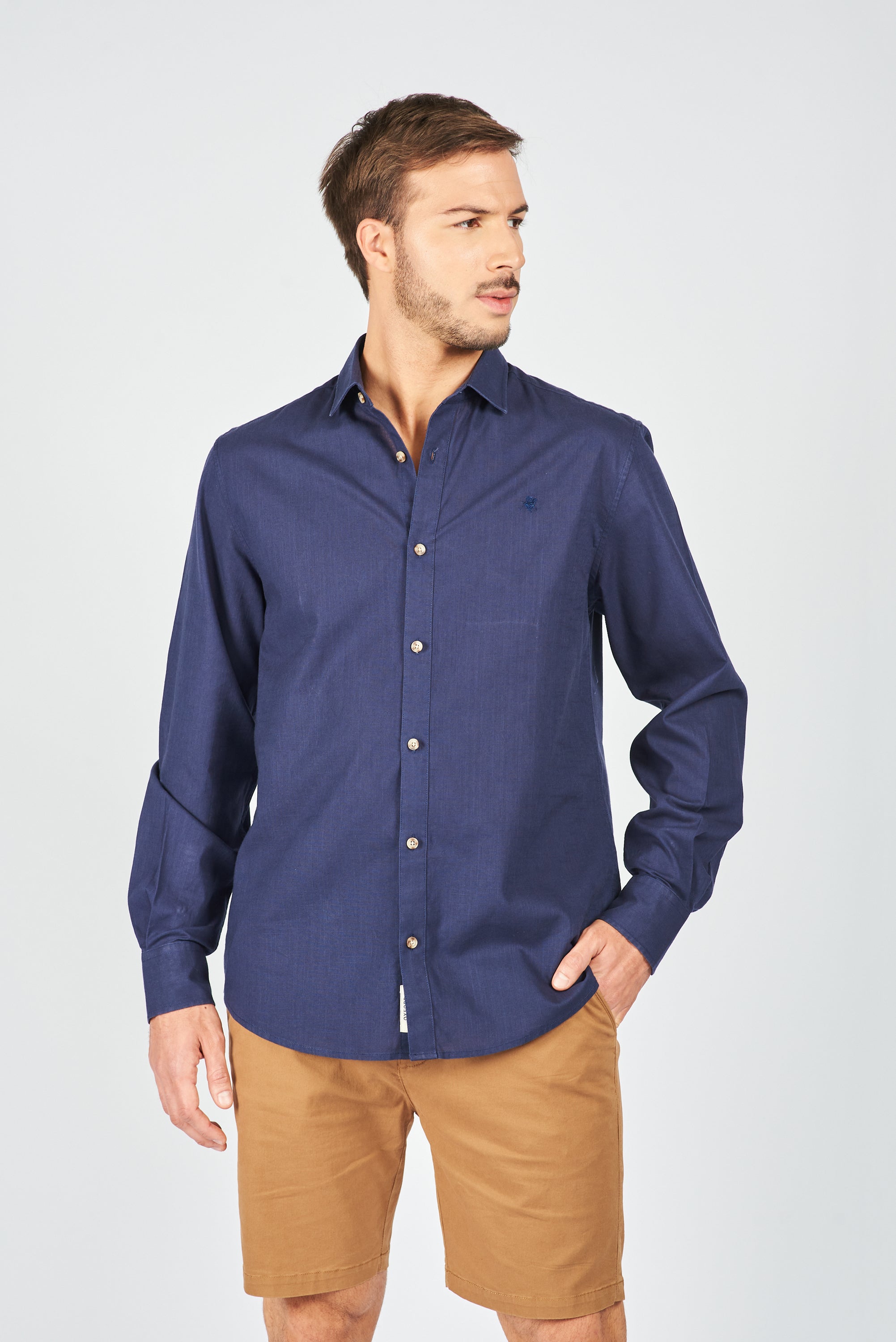 CAMISA MANGA LARGA CANNES NAVY