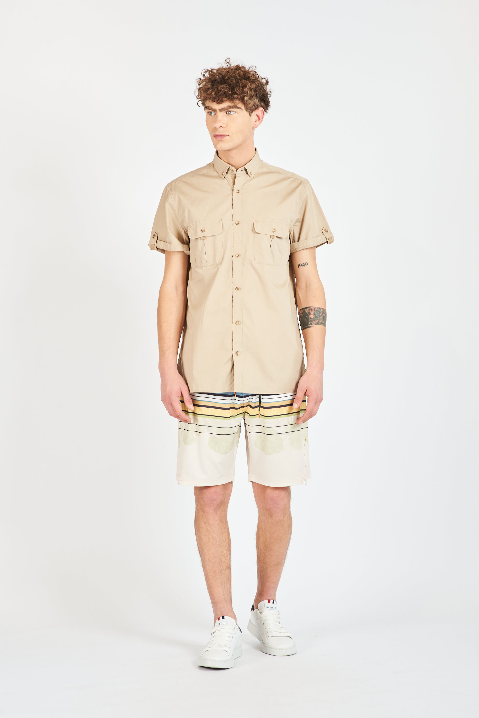 CAMISA MANGA CORTA GROSSETO BEIGE