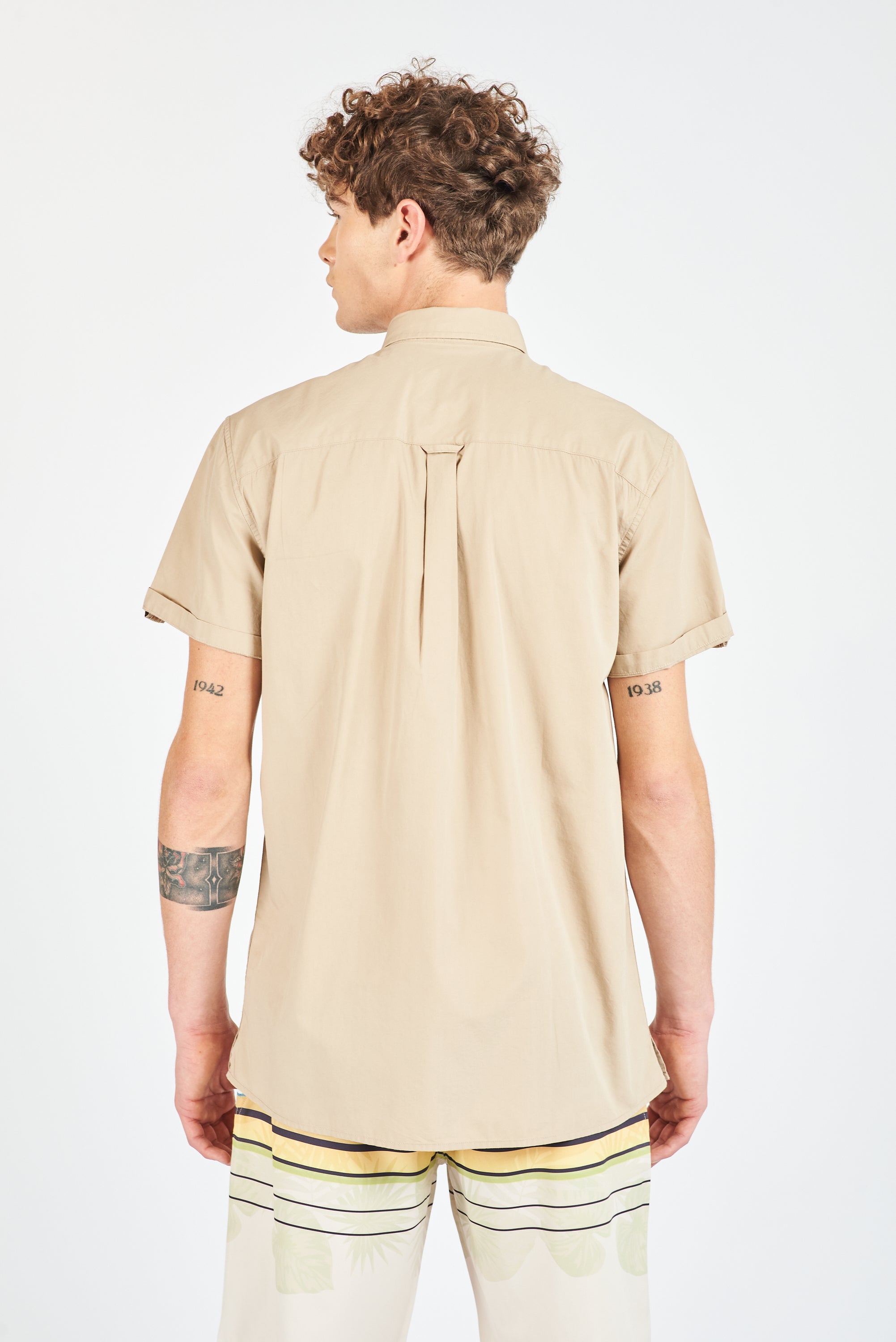 CAMISA MANGA CORTA GROSSETO BEIGE