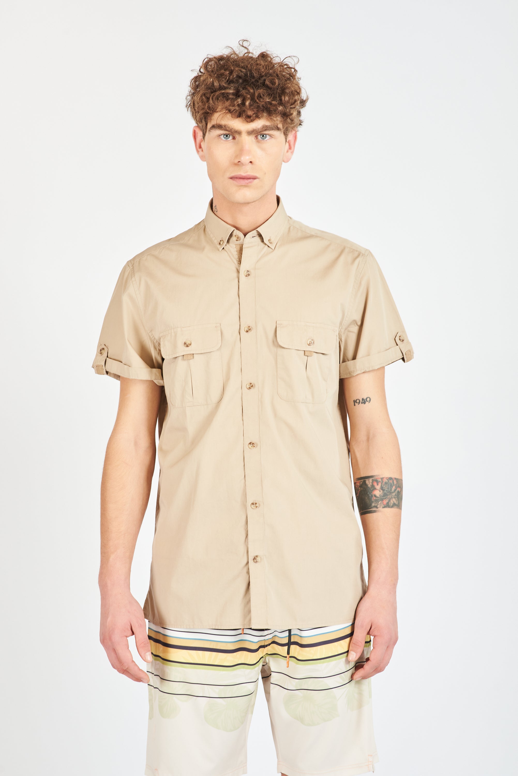 CAMISA MANGA CORTA GROSSETO BEIGE