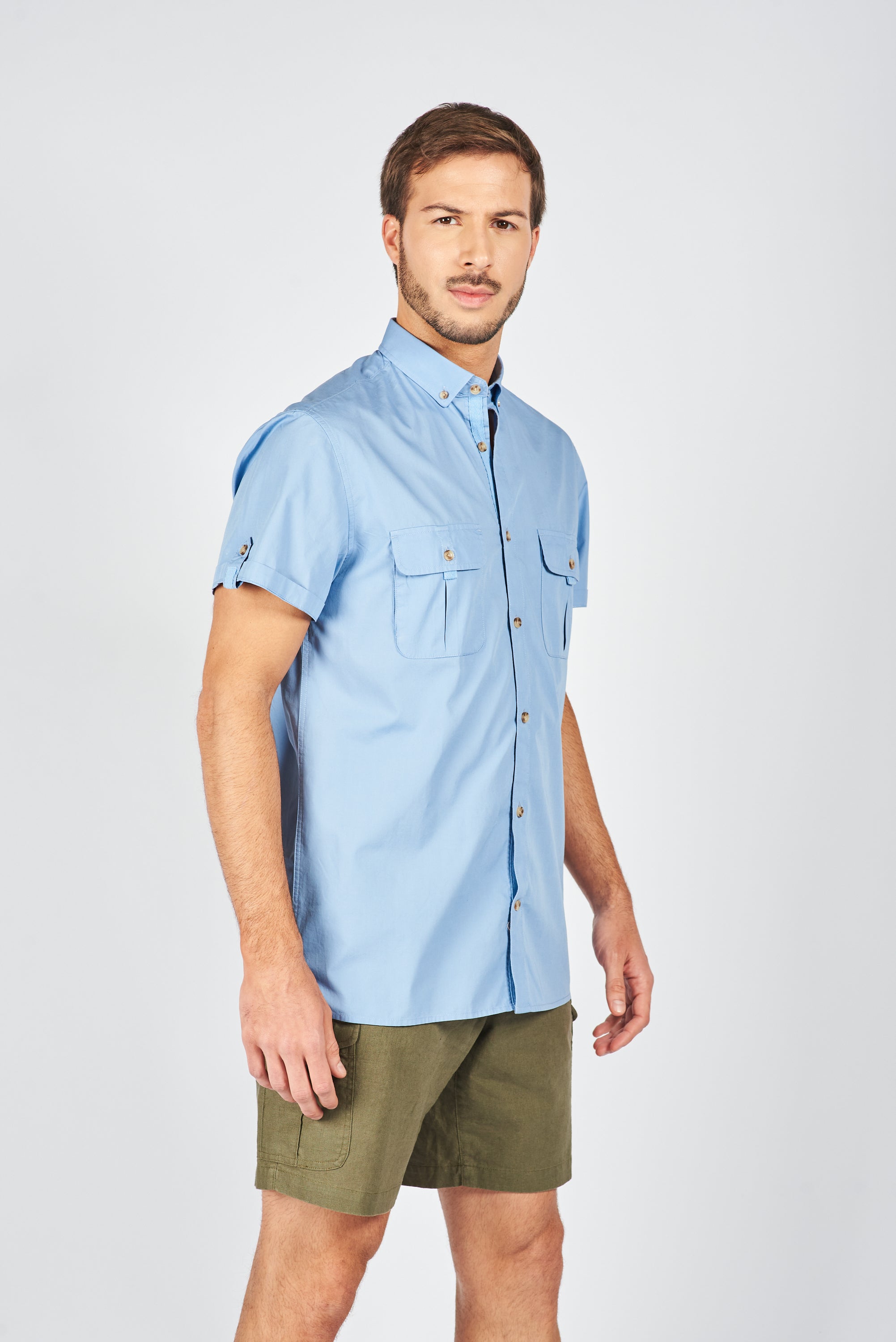 CAMISA MANGA CORTA GROSSETO LT. BLUE