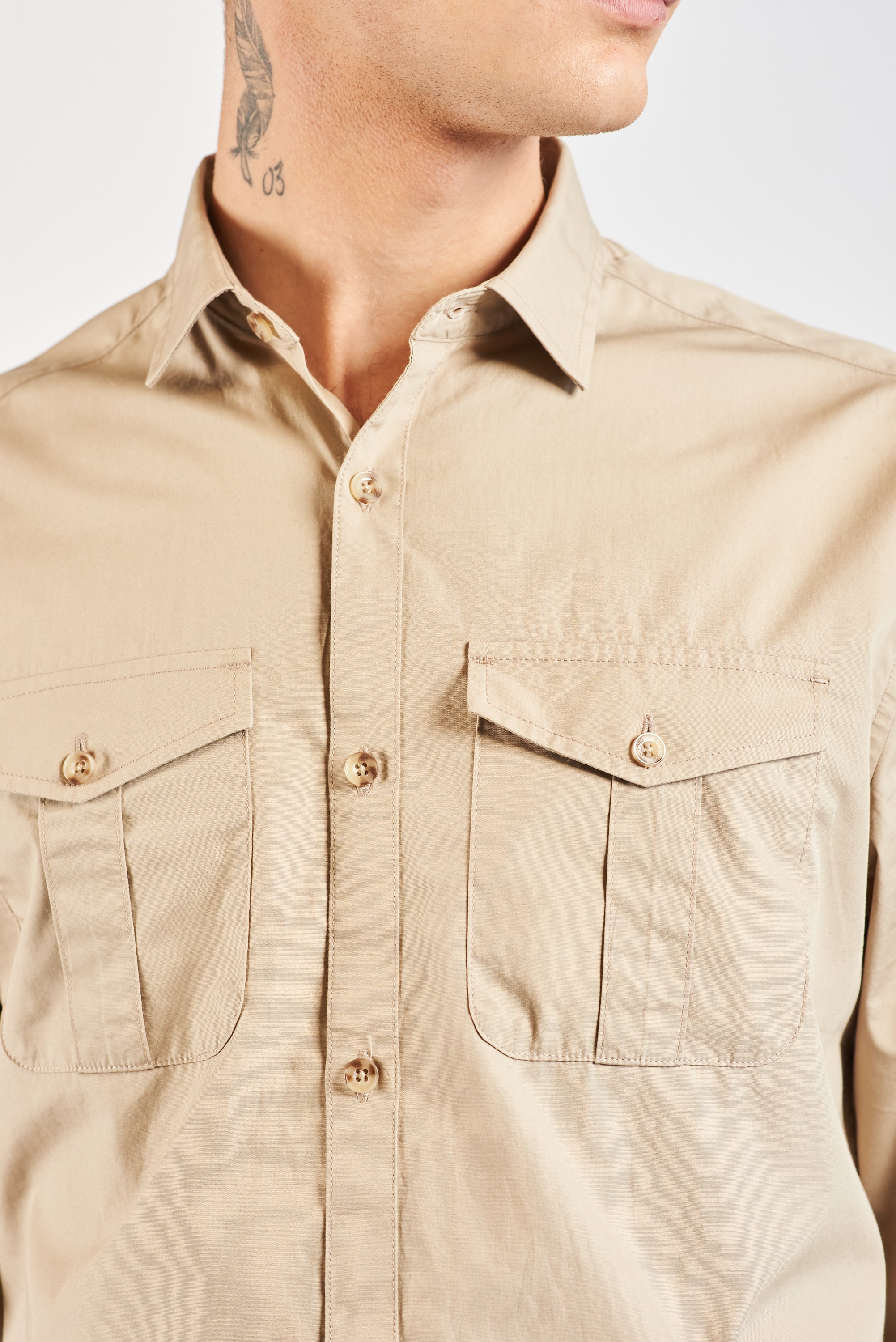 CAMISA MANGA LARGA HAGEN BEIGE