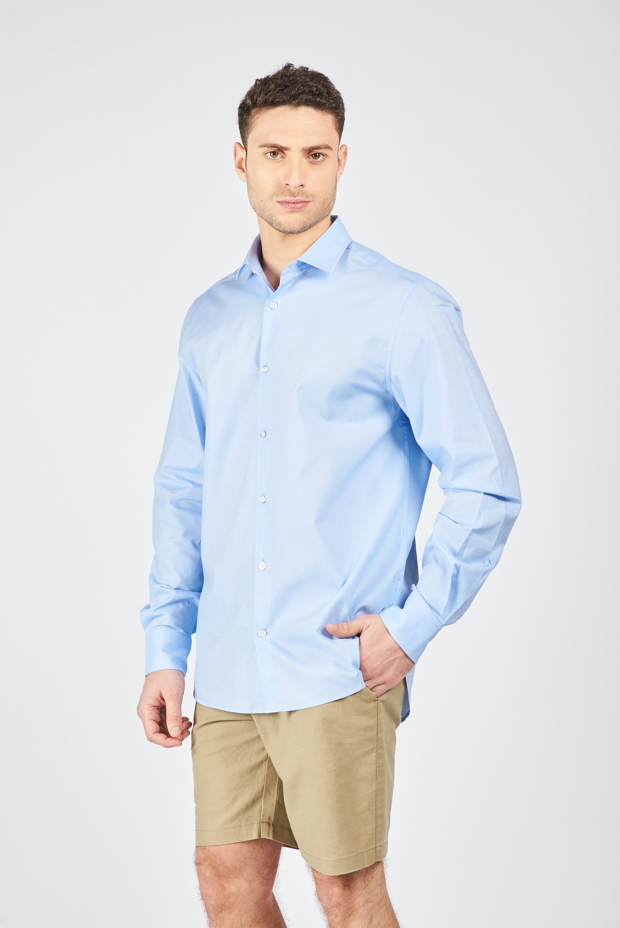 CAMISA MANGA LARGA TICINO LT. BLUE