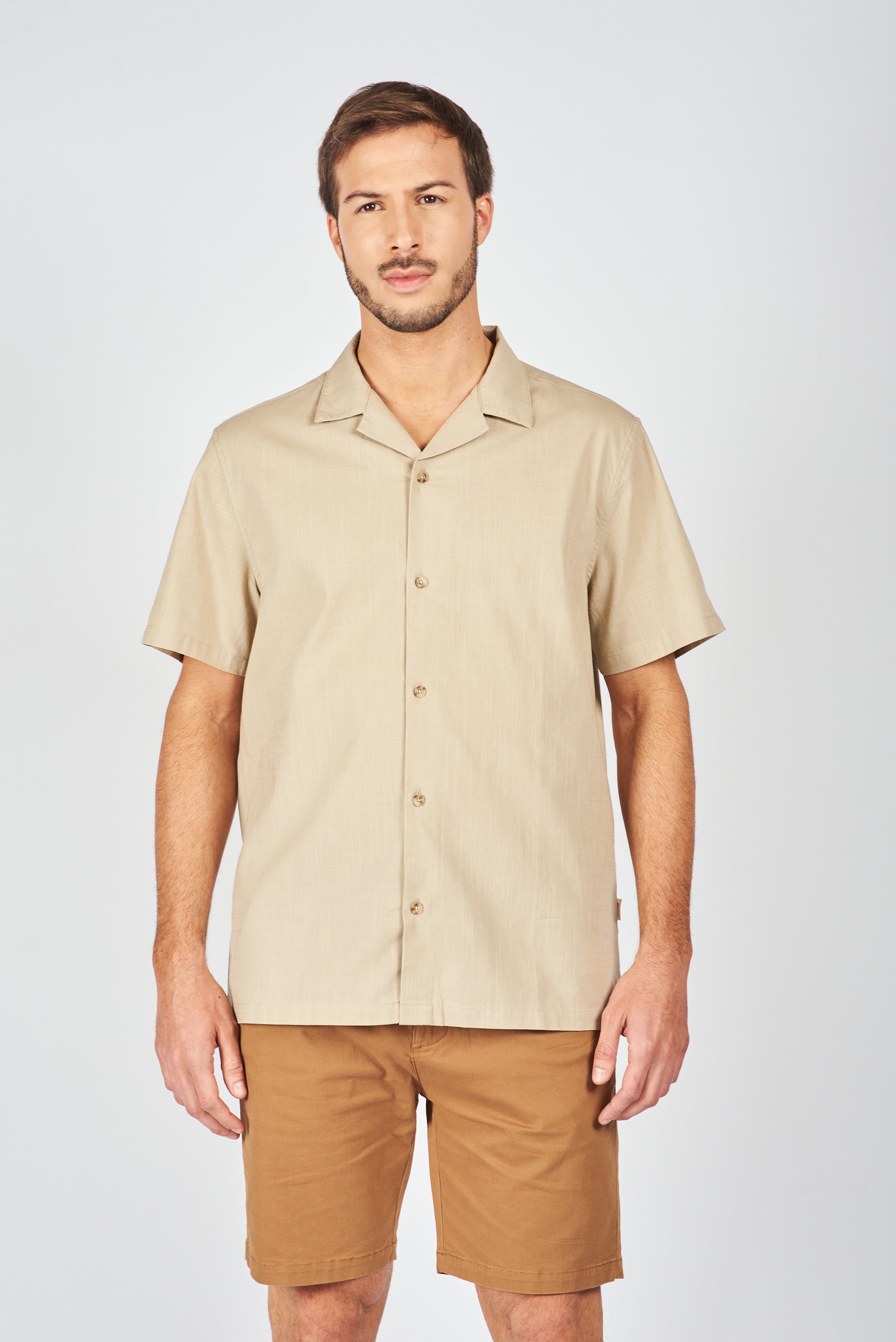 CAMISA MANGA CORTA WEIZ BEIGE