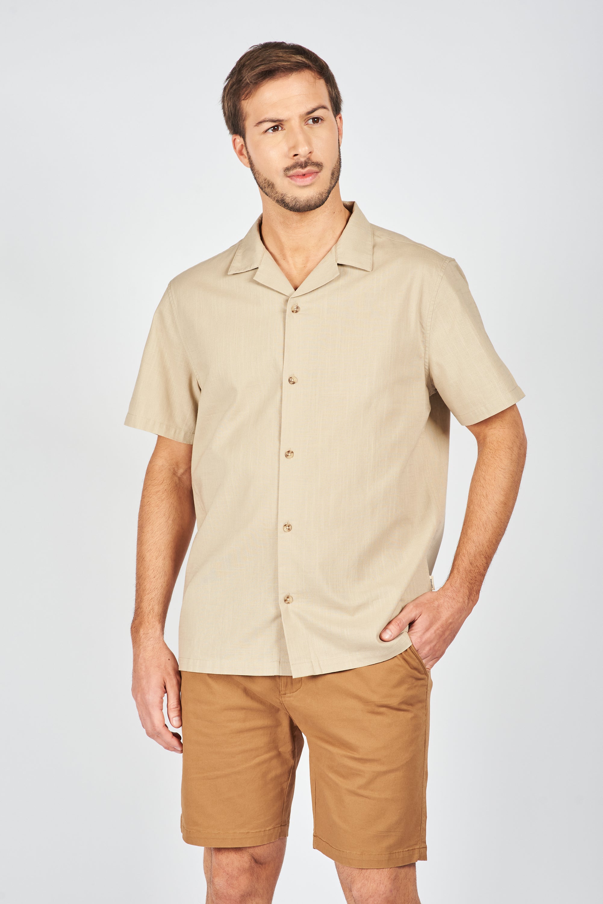 CAMISA MANGA CORTA WEIZ BEIGE